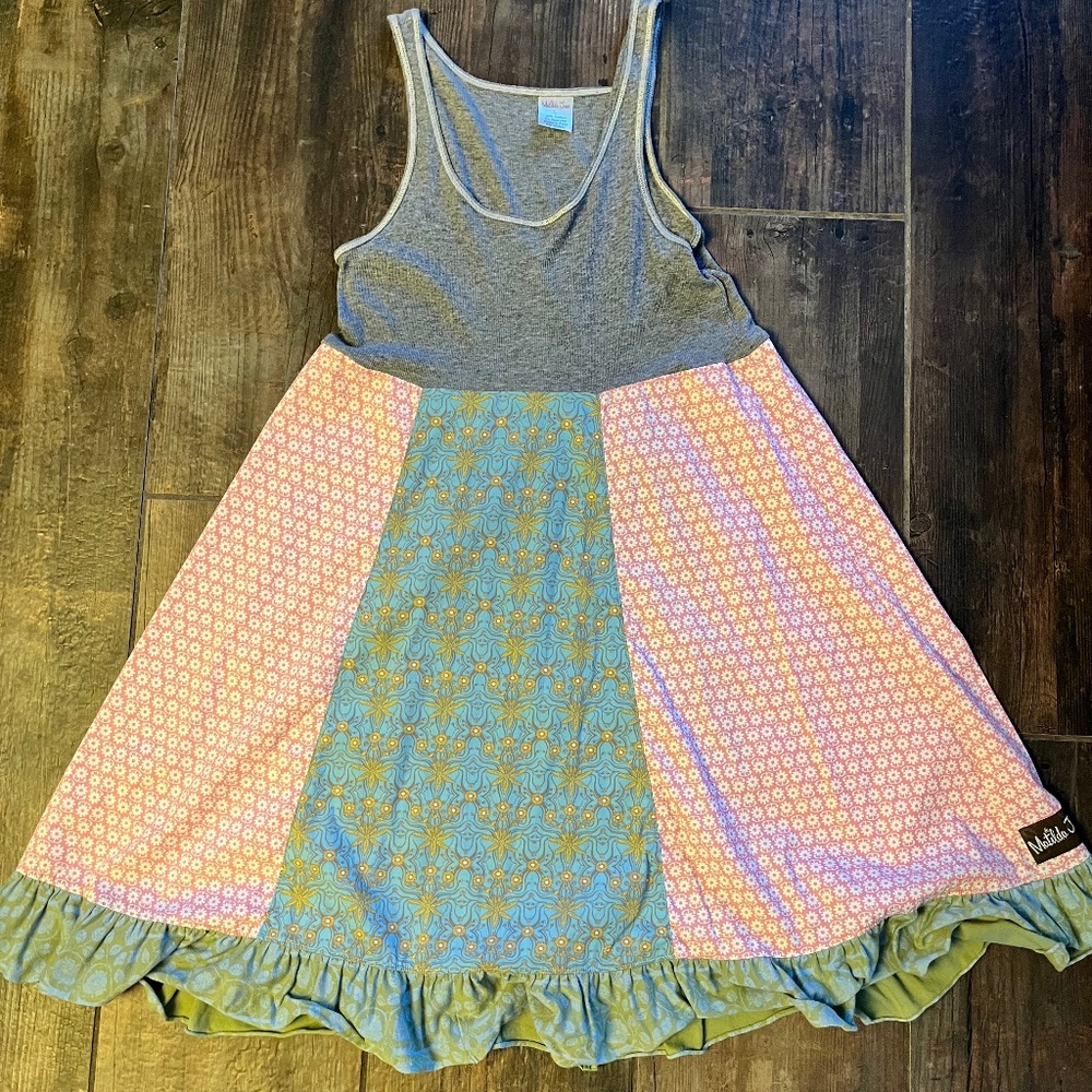 VHTF Rare Matilda Jane Clothing MJC Platinum Art Fair Pinkbird Tank Dress EUC